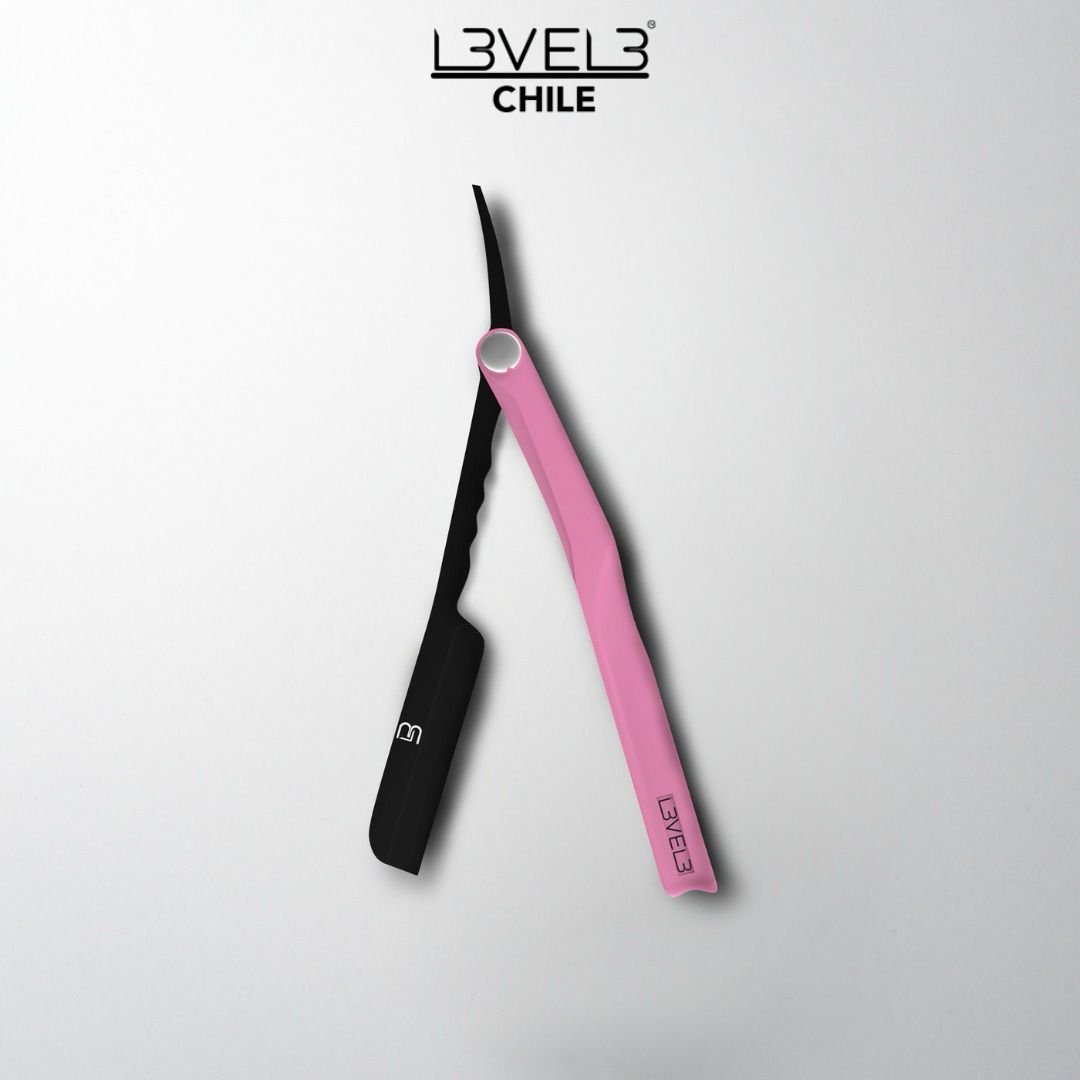 L3VEL3 Milly Clutch Razor Holder – Men's Black & Pink Stainless Steel Safety Razor